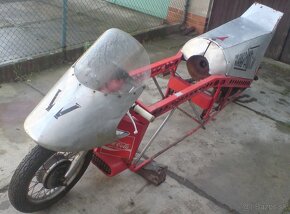 starý pretekový motocykl sprint dragster jawa čz koště DKW - 9