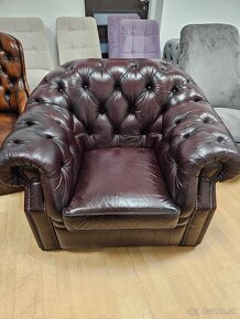 CHESTERFIELD ŠTÝL,KOŽENÁ SEDAČKA 3+2+1 - 9