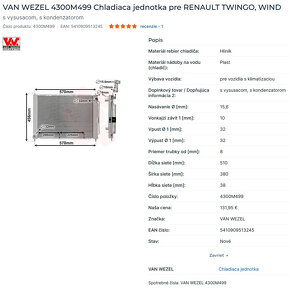 Novy chladic Renault Twingo II / Wind - 9