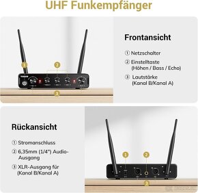 Bezdrôtový mikrofónny systém UHF TONOR TW350 - 9