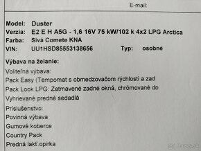 Predám Dacia Duster 1;6 4x2 LPG - 9