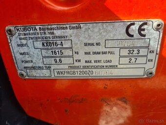 Minibagr Kubota KX016-4 - 9