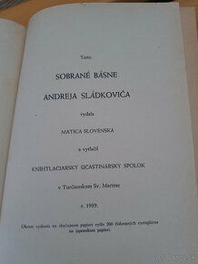 Predám knihu Soberané básne Andrej Sládkovič 1939 - 9