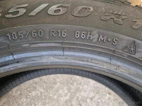 185/60 r16 zimné 4 ks PIRELLI dezén 9,3 - 8,1 mm - 9