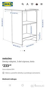 Detská postieľka a prebalovací pult/knižnica ikea Smagora - 9