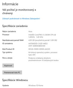 Predám Asus S300CA, 13,3" dotykový, windows 10, SK. - 9