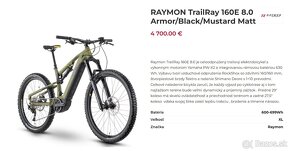 Predám celoodpružený ebike Raymon Trailray 160E 8.0 XL - 9