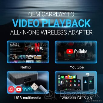 NetFlix, YouTube do auta - Bezdrôtový Carplay / Android Auto - 9