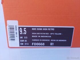 Tenisky Nike Dunk High Retro, velikost 43 - 9