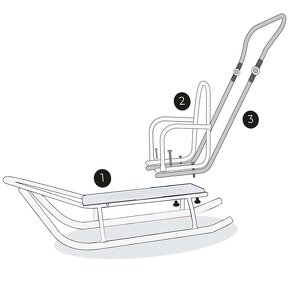 Detske kovové sánky s fusakom a strieškou celé čierne - 9