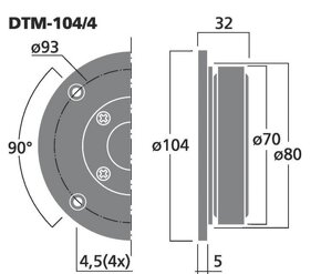 MONACOR DTM-104/4...92dB...45W RMS/4ohm - 9