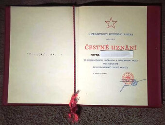 ČESTNÉ UZNANIA - ČSLA - 9