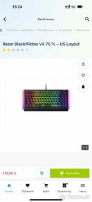 Razer BlackWidow V4 75 %, top stav, náhradne KeyCaps - 9