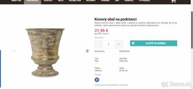 antik zlaty kvetinac , kov akcia-50% - 9