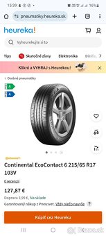 4ks NOVÉ 215/65 R17 103V CONTINENTAL ECOCONTACT 6 - 9