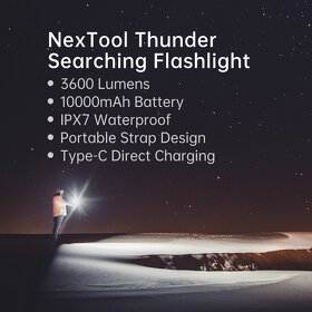 Monštruózna Nextool Thunder Led Baterka až 10.000mAh - 9