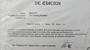 BANKSY LITOGRAFIE CERTIFIKAT - 9