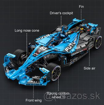 Technická stavebnica Formula E – nová 1667 dielov, RC+motory - 9