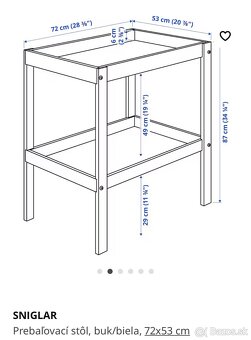 Ikea Sniglar postieľka + matrac + prebaľovací pult - 9