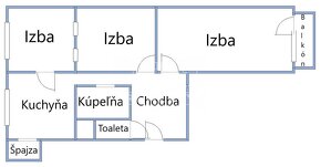 Kompletne prerobený 3-izbový byt s balkónom v širšom... - 9