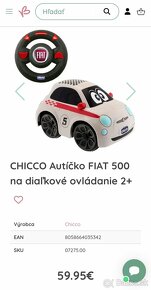 Predam Chicco Autíčko Fiat 500 na diaľkové ovládanie - 9