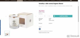 Organic Natural sviečky skle 250g,včelý vosk,Drevený knot - 9