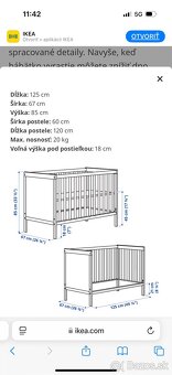 Destká postieľka IKEA 60x120 cm SUNDVIK - 9