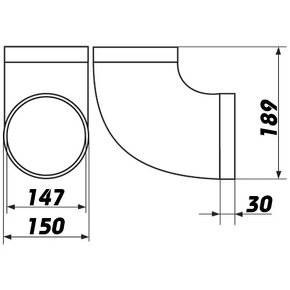 Koleno PVC okrúhle 90°, Ø 150 m - 9