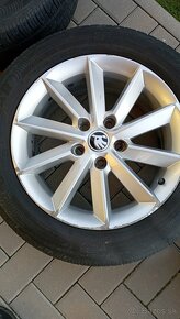 Disky Škoda R16 5x112 + letné pneumatiky - 9