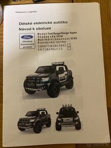 Elektrické autíčko pre deti Ford Ranger Raptor Polícia - 9