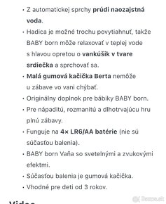 VANIČKA, NOČNÍK Baby Born. Ako NOVÉ - 9