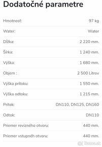 Nádrž na dažďovú vodu 2,5m³ + certifikát - 9
