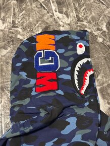 Bape Shark Hoodie Mikina Modrá - 9