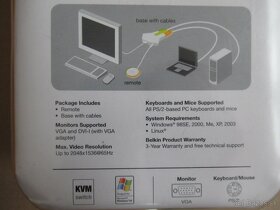 Belkin Flip F1DF102P KVM switch pre 2 počítače na 1 monitor - 9