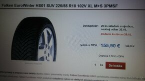 zimné 225/55 r18 XL Falken Eurowinter - 7 mm - 9