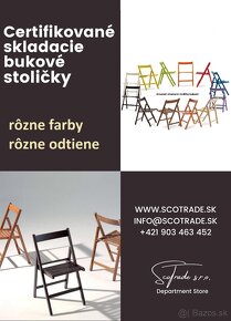 Fantastické Certifikované Drevené Skladacie Bukové Stoličky - 9