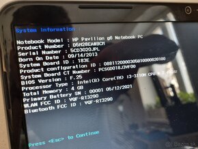 NOTEBOOK HP PAVILION G6 - nejde Windows - 9