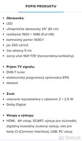 Led TV 24” so zabudovanym DVD prehravacom Akai - 9