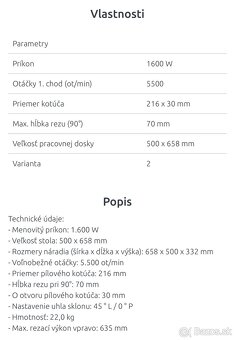 Stolná okružná píla BOSCH + Pracovný stôl - 9