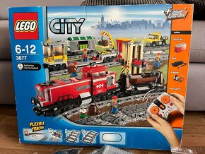 LEGO CITY 3677 Červený nákladní vlak - Z VÝSTAVKY + SVĚTLA - 9