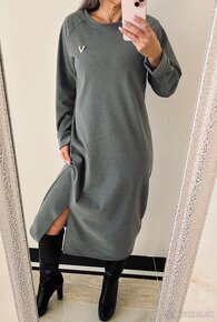 Dámske OVERSIZE maxi šaty Grey - 9