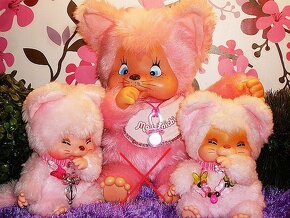 Retro vzácná Nyamy monchhichi MAXI mončičák 35 cm. Rok 1979 - 9