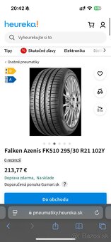 4x Falken Azenis FK510 295/30 R21 XL FR 102 Y - 9