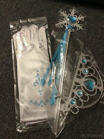Nové doplnky Frozen Elsa kostým rukavičky, palička, korunka - 9