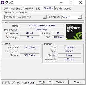 Grafická karta EVGA (Nvidia) GeForce GTX680 2GB DDR5 - 9