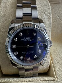 Rolex dámske modré hodinky oceľ 26mm komplet balenie - 9