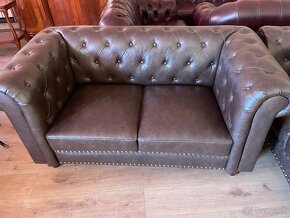 Chesterfield kožená sedačka/ nepouživaná/ nová - 9