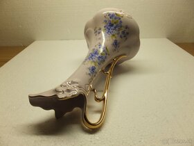 Růžový porcelán zn. H&C- karafa dekor pomněnka. - 9