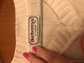 BURBERRY originál white pánsky svetrik XL - 9