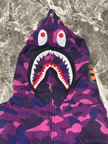 Bape Shark Hoodie Mikina Fialová - 9